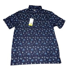 Nicklaus Golf Polo Shirt Mens Medium White Hawaiian Performance Tee